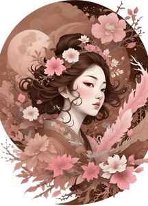 Japanese girl with flowers