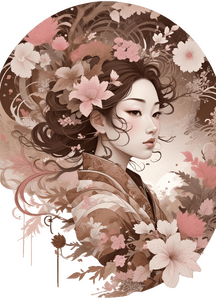 Japanese girl with flowers